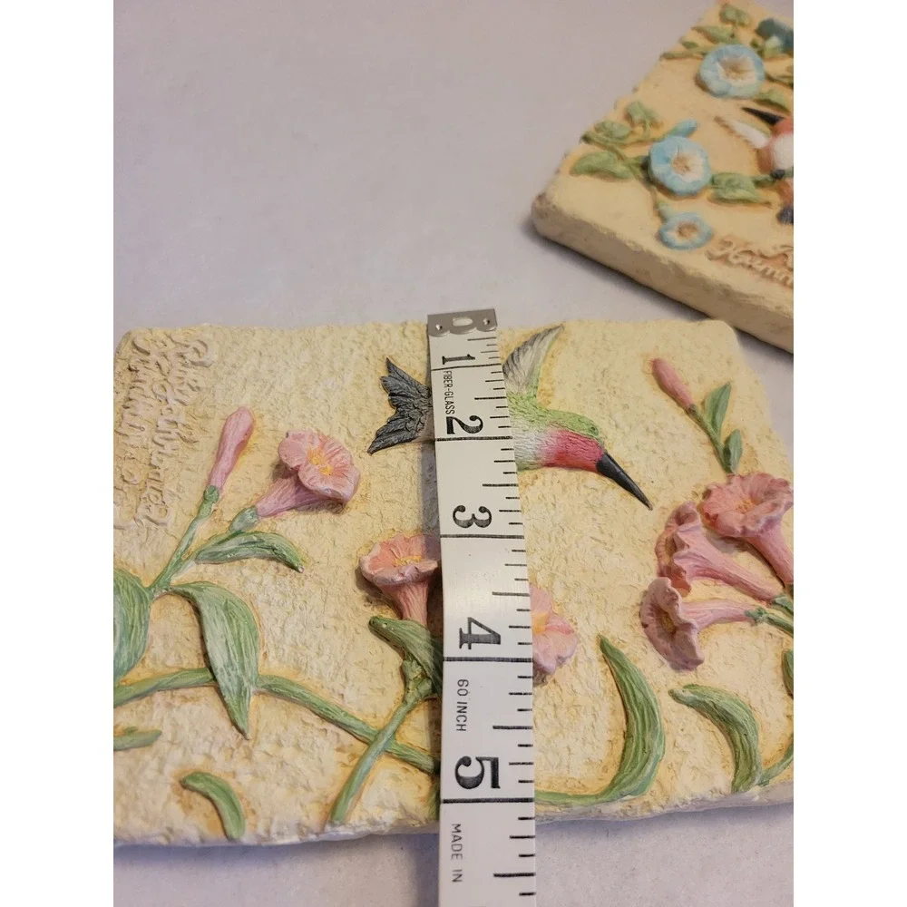 Avon Hummingbird Wall Plaques Set of 3 Vintage Farmhouse Nature Decor Multicolor